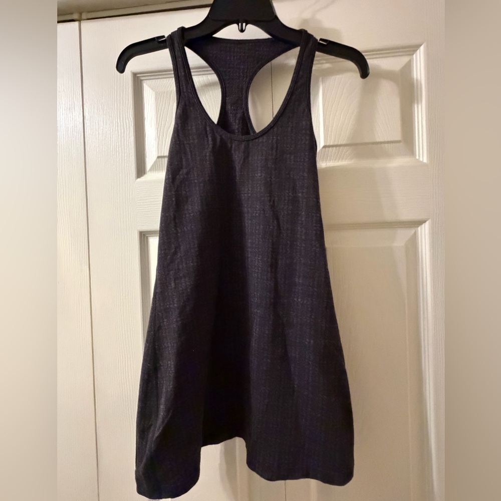 Lululemon Black With Grey Pattering Racerback Athletic Tank Top